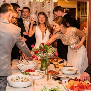 White prom dress worn once had alterations to the cups and train at the bottom.